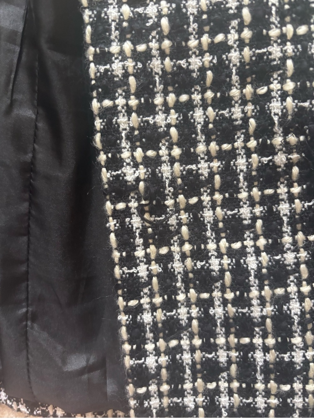 Sandro Black & White Tweed Jacket with Gold Buttons - Picture 2 of 3